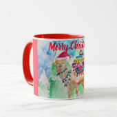 Niedlich Llama Frohe Weihnachtskunst Girls Ladys T Tasse (Vorderseite Links)