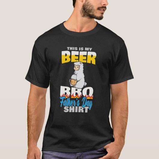 Niedlich Llama Funny Grillen Grilling Beer Lover F T-Shirt (Vorderseite)