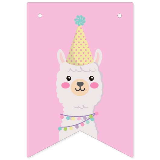 Niedlich Llama Geburtstagsparty Banner (Erste Fahne)