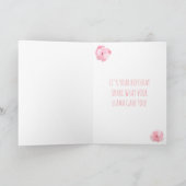 Niedlich Llama Girly Pink Personalisiert Geburtsta Karte (Innenseite)