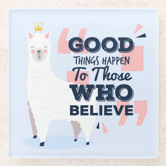 Niedlich Llama Glasuntersetzer (Vorderseite)