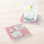 Niedlich Llama Glasuntersetzer (Schrägansicht)