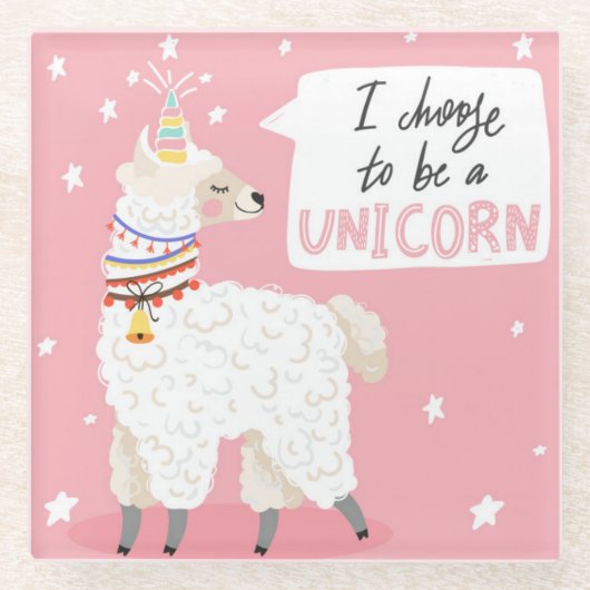 Niedlich Llama Glasuntersetzer (Vorderseite)