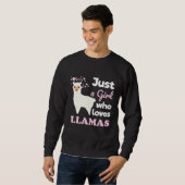 Niedlich Llama Just a Girl Who Lieben Llamas Llama Sweatshirt (Vorne ganz)