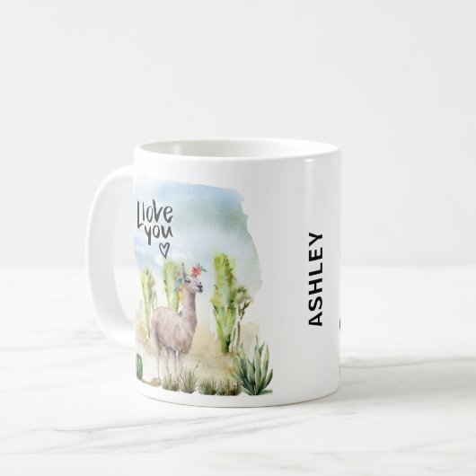 Niedlich Llama Kaffeetasse (Vorderseite Links)