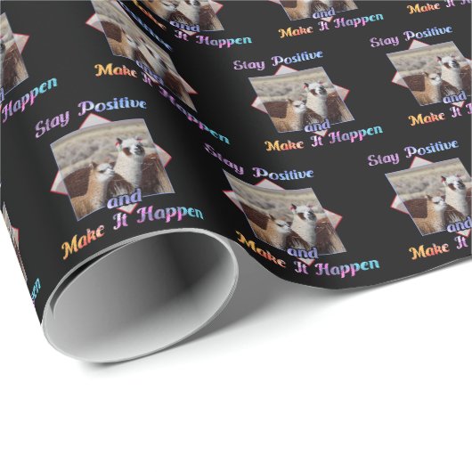 Niedlich Llama Lover Bleibe positives Wrapping Pap Geschenkpapier (Rolleneckpunkt)