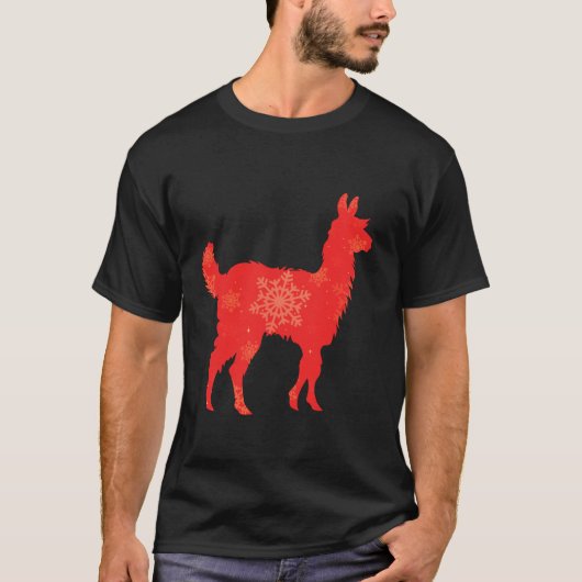 Niedlich Llama Lover Funny Winter Christmas Holi T-Shirt (Vorderseite)