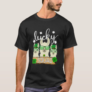 Niedlich Llama Lucky Squad Funny Alpaca St Patrick T-Shirt