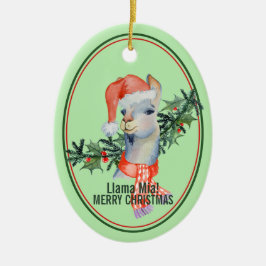 Niedlich Llama Mia Frohe Weihnachten Keramik Ornament