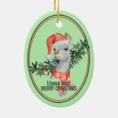 Niedlich Llama Mia Frohe Weihnachten Keramik Ornament (Hinten)