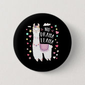 Niedlich Llama No Drama Llama Floral Llama Alpaca  Button (Vorderseite)