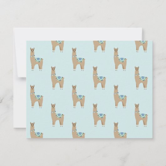 Niedlich Llama Personalisiert Flat Vielen Dank Anm Mitteilungskarte (Rückseite)