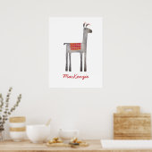 Niedlich Llama Personalisiert Poster (Küche)