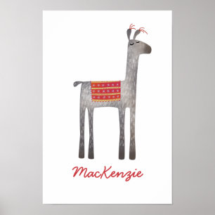 Niedlich Llama Personalisiert Poster
