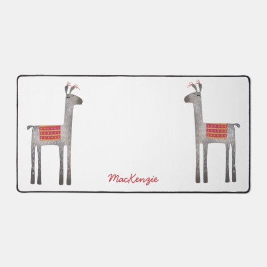 Niedlich Llama Personalisiert Schreibtischunterlage (Vorderseite)