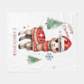 Niedlich Llama Personalisiert Weihnachten Fleecedecke (Vorderseite (Horizontal))