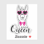 Niedlich Llama Queen Stickers Aufkleber (Blatt)