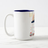 Niedlich Llama Rainbow Initial Monogram Zweifarbige Tasse (Links)