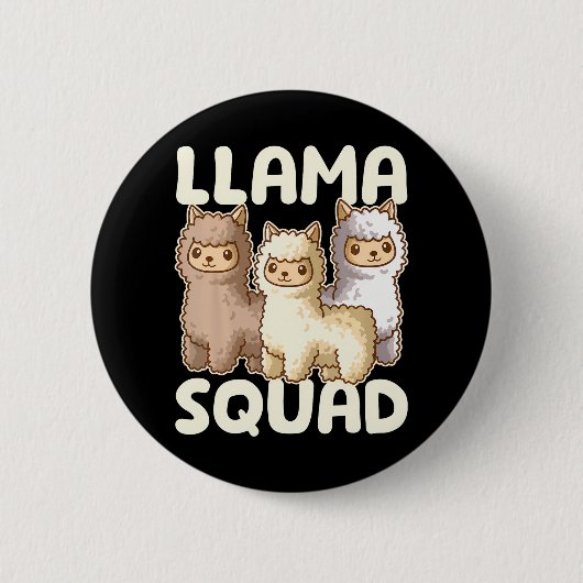 Niedlich Llama Squad Button (Vorderseite)