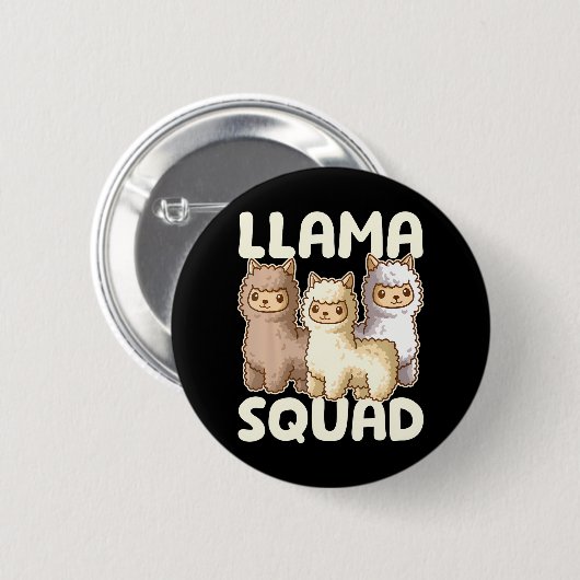 Niedlich Llama Squad Button (Vorne & Hinten)
