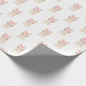 Niedlich Llama Watercolor Geschenkpapier (Ecke)