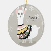 Niedlich Llama Weihnachten Keramik Ornament (Links)
