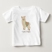 Niedlich Llama Whimsical Personalisiert Baby T - S Baby T-shirt (Vorderseite)