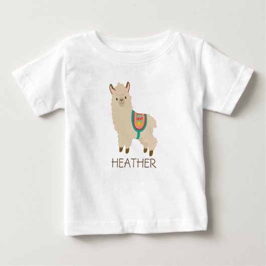 Niedlich Llama Whimsical Personalisiert Baby T - S Baby T-shirt (Vorderseite)