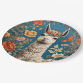 Niedlich Llama William Morris Inspirierte floral Pappteller (Schrägansicht)