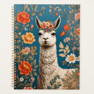 Niedlich Llama William Morris Inspirierte floral Planer