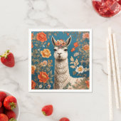 Niedlich Llama William Morris Inspirierte floral Serviette (Beispiel)