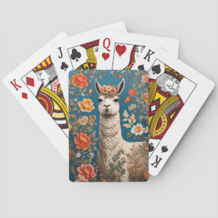 Niedlich Llama William Morris Inspirierte floral Spielkarten