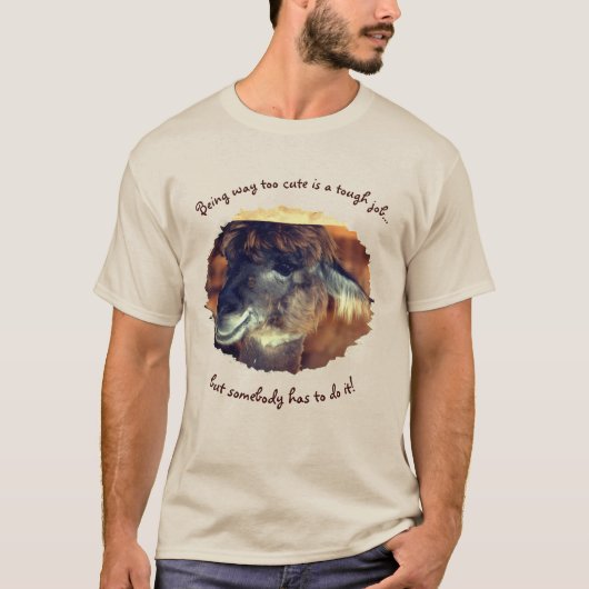 Niedlich Llama zu Niedlich Humor T-Shirt (Vorderseite)