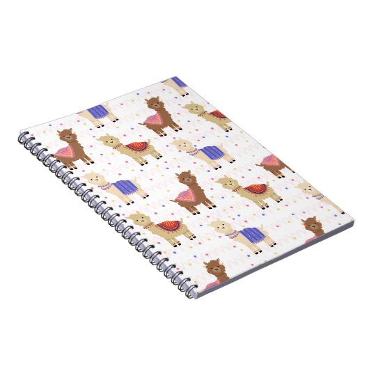 Niedlich Llamas Alpacas Peruanische Tierfarben Notizblock (Rechte Seite)