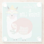 Niedlich Llamas Glasuntersetzer (Rückseite)