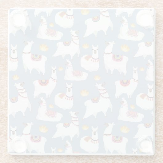 Niedlich Llamas Glasuntersetzer (Rückseite)