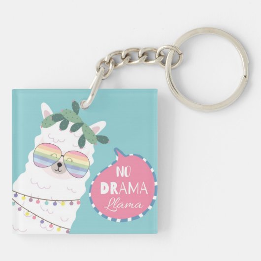 Niedlich Llamas Schlüsselanhänger (Rückseite)