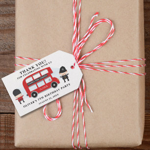Niedlich London Themed Bus Kindergeburtstag Party Geschenkanhänger