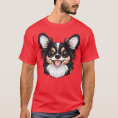 Niedlich Long Haaired Tricolor Chihuahua T-Shirt (Vorderseite)