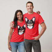 Niedlich Long Haaired Tricolor Chihuahua T-Shirt (Unisex)