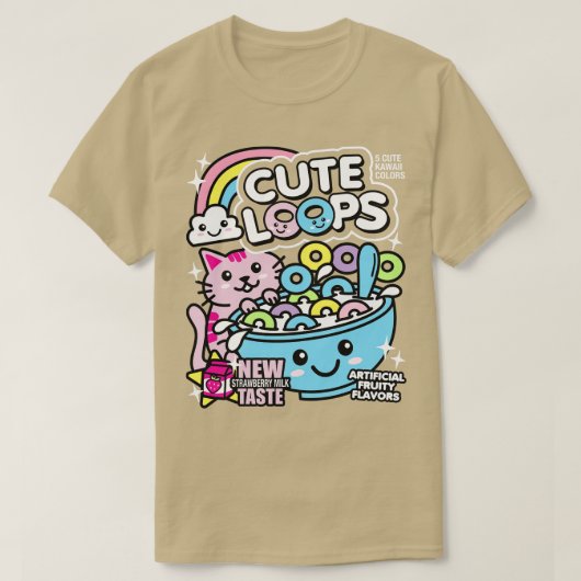 Niedlich Loops Kawaii Cereal T-Shirt (Design vorne)