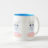 Niedlich Lotus Blume & Llama Zweifarbige Tasse (VorderseiteRechts)