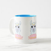 Niedlich Lotus Blume & Llama Zweifarbige Tasse (Vorderseite Links)