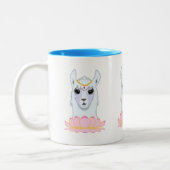 Niedlich Lotus Blume & Llama Zweifarbige Tasse (Links)