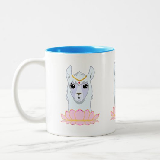 Niedlich Lotus Blume & Llama Zweifarbige Tasse (Links)
