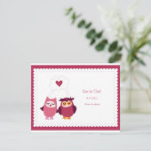 Niedlich Love Bird Owells Annoucement Einladung (Stehend Vorderseite)