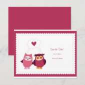 Niedlich Love Bird Owells Annoucement Einladung (Vorne/Hinten)