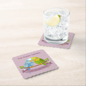 Niedlich Love Birds benutzerdefinierte Text-Unters Untersetzer (Vor Ort)