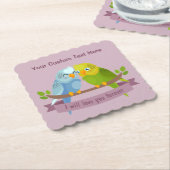 Niedlich Love Birds benutzerdefinierte Text-Unters Untersetzer (angewinkelt)