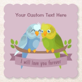 Niedlich Love Birds benutzerdefinierte Text-Unters Untersetzer